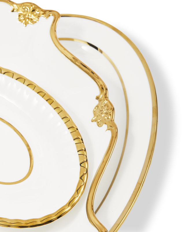 Pols Potten Golden Finds Serveer Schalen White