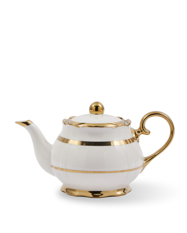 Pols Potten Golden Finds Theepot White