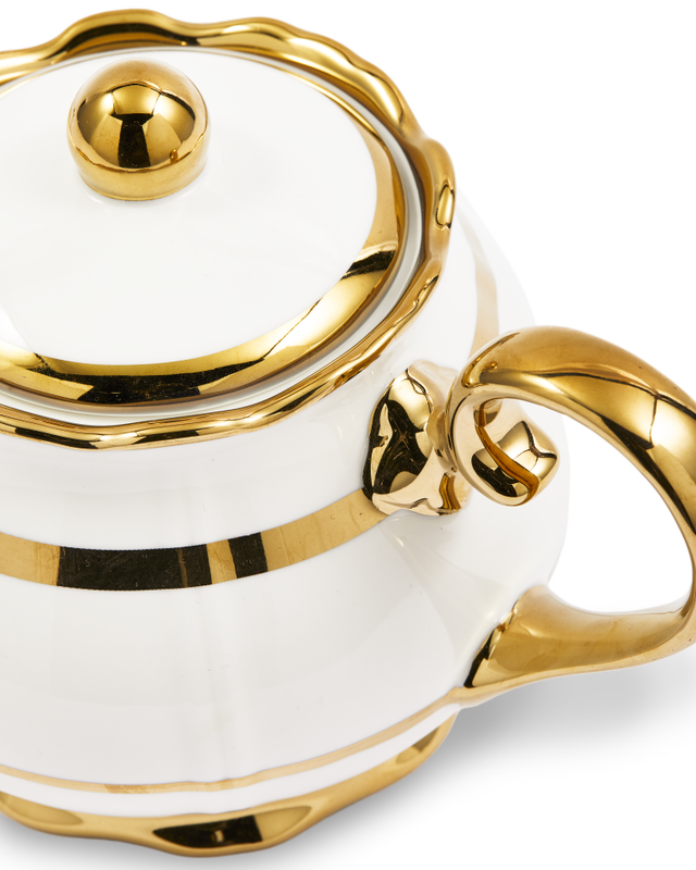 Pols Potten Golden Finds Theepot White