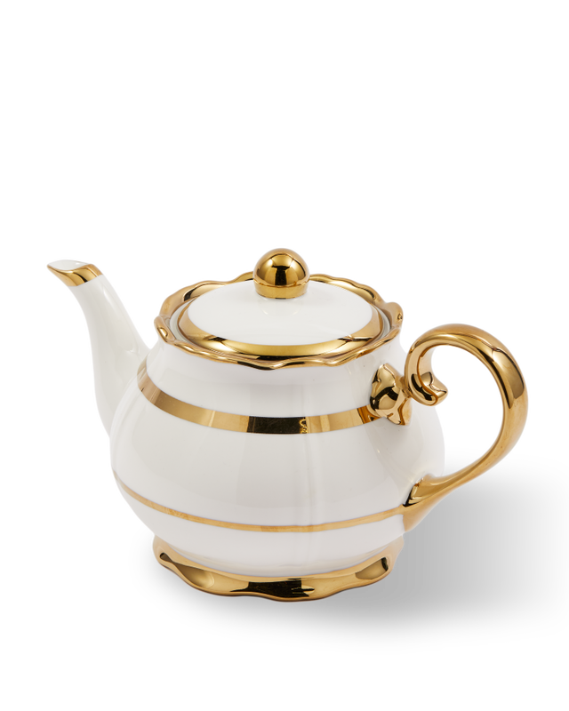 pols potten Golden Finds Theepot White