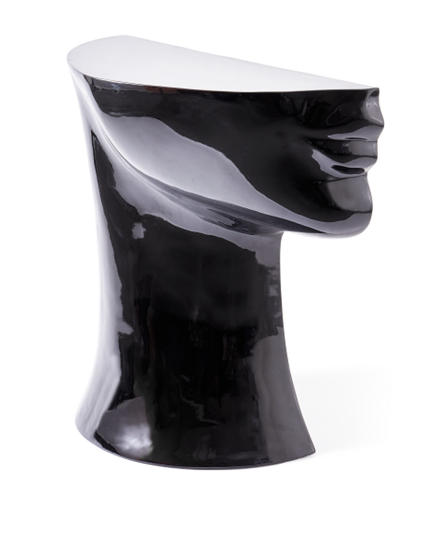 pols potten Head Bijzettafel - Linksonder Black