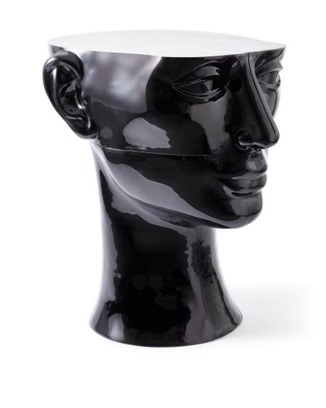 Pols Potten Head Bijzettafel - Rechtsonder Black