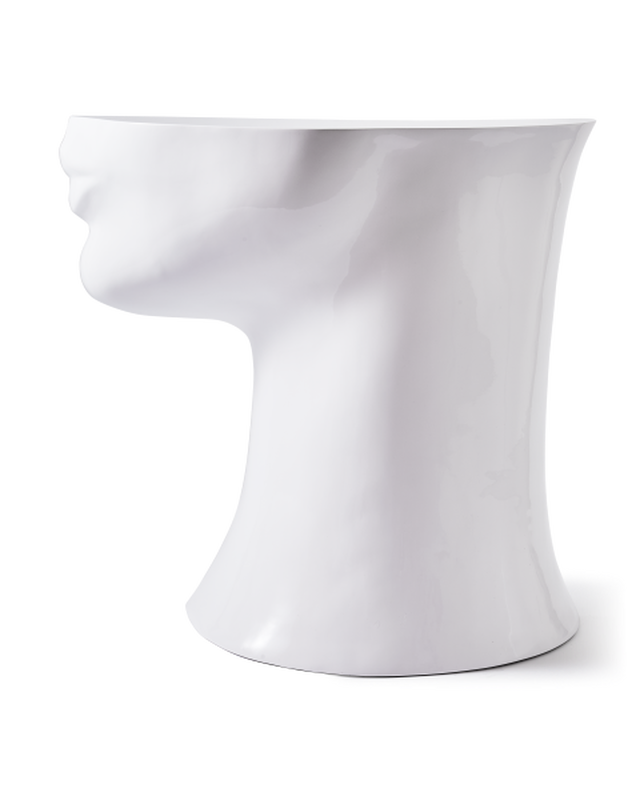 Pols Potten Head Bijzettafel - Rechtsonder White