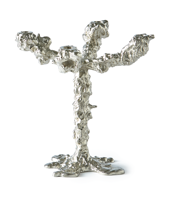 pols potten Kandelaar Drip Silver