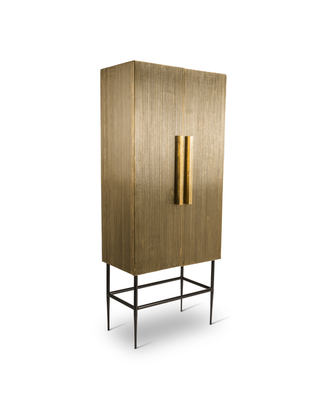Pols Potten Kast Ribbel Lang Gold