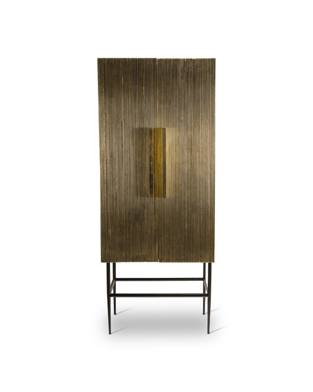 pols potten Kast Ribbel lang Gold