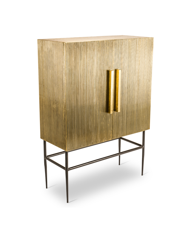 Pols Potten Kast Ribbel Middel Gold