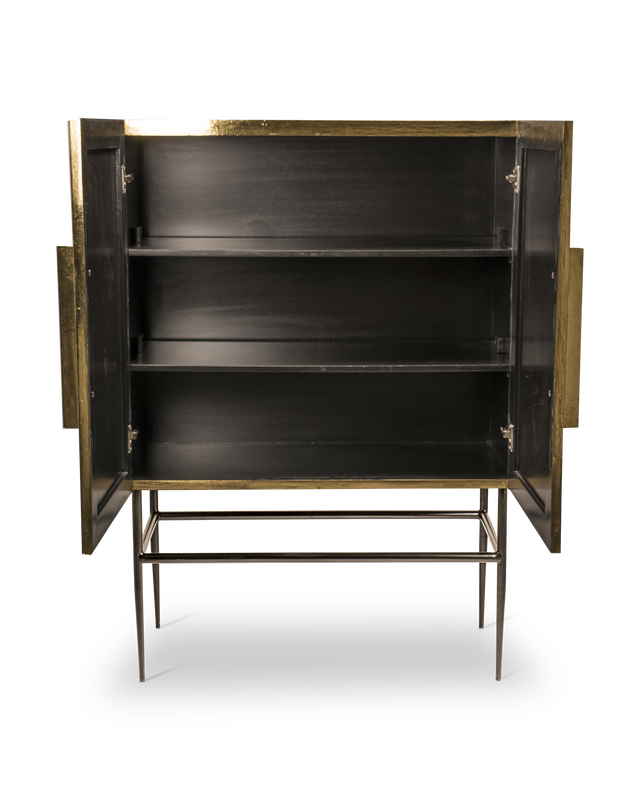 Pols Potten Kast Ribbel Middel Gold