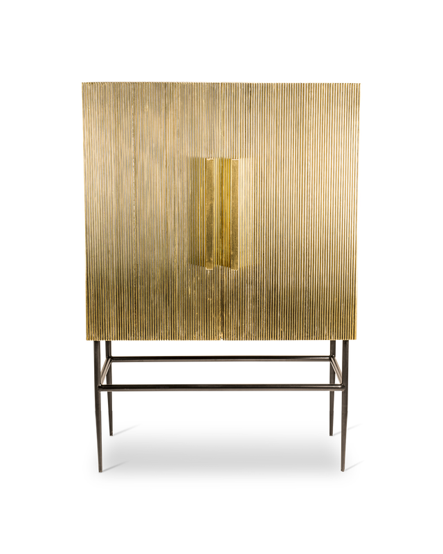 pols potten Kast Ribbel middel Gold