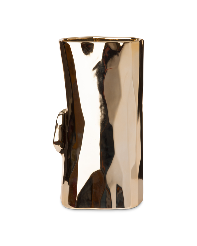 pols potten Log Vaas - M Gold