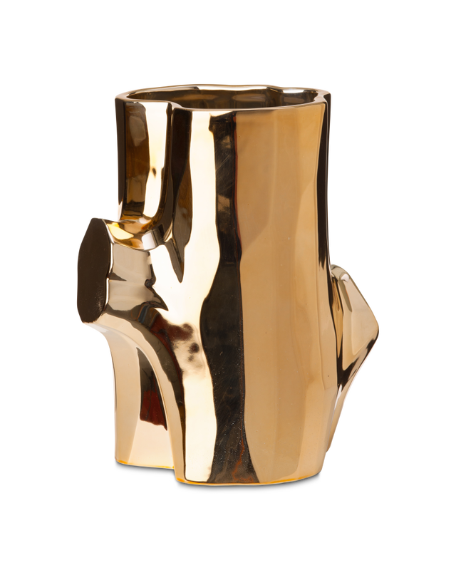 pols potten Log Vaas - S Gold