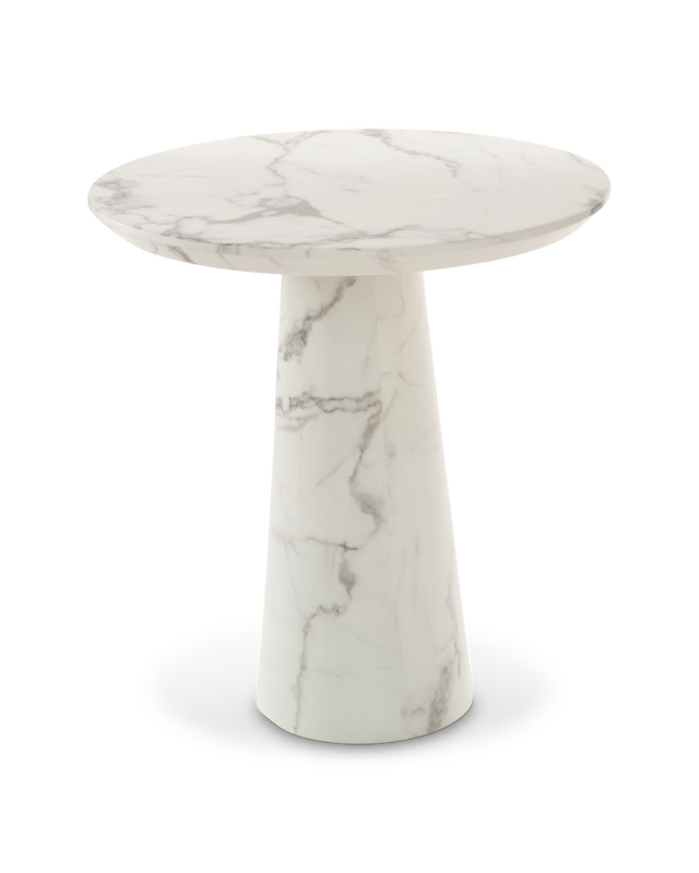 pols potten Marble Look Disk Tafel White