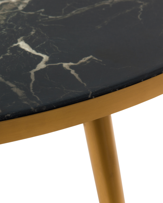 Pols Potten Marble Look & Gold Feet Salontafel Black
