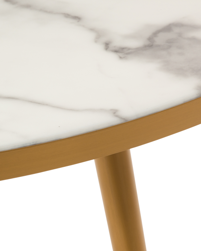 Pols Potten Marble Look & Gold Feet Salontafel White