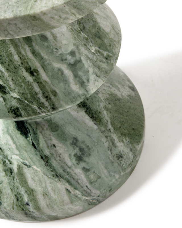 Pols Potten Marble Zig Zag Kruk Dark Green