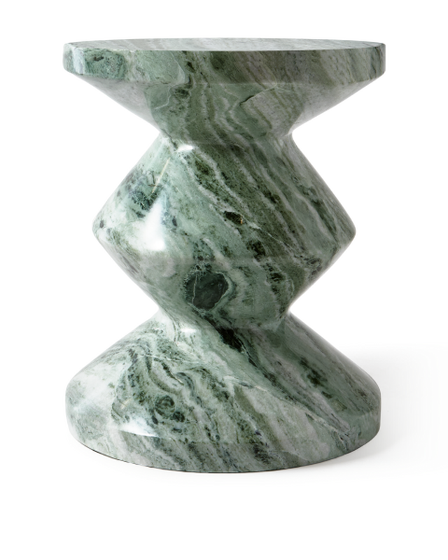 Pols Potten Marble Zig Zag Kruk Dark Green
