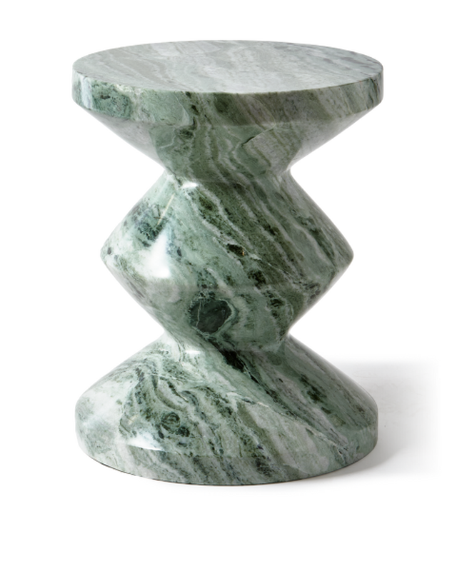 pols potten Marble Zig Zag Kruk Dark green