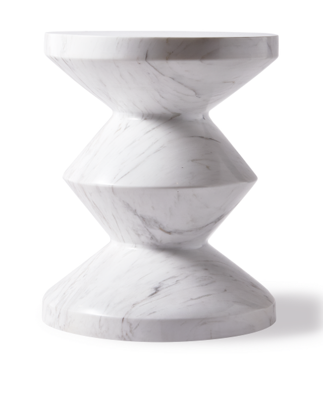 Pols Potten Marble Zig Zag Kruk White