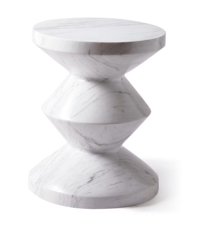 pols potten Marble Zig Zag Kruk White
