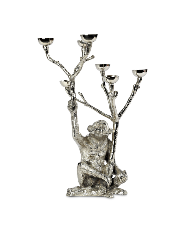 pols potten Monkey Kaarshouder Silver