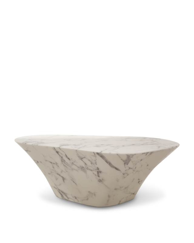 pols potten Oval Marble Look Salontafel White