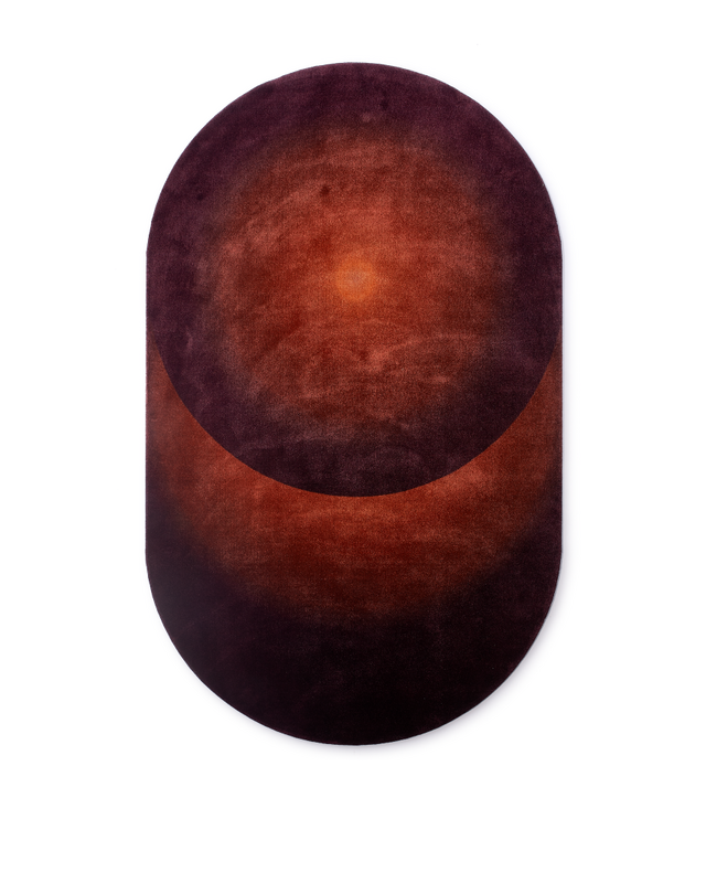 pols potten Oval optical kleed Rust red