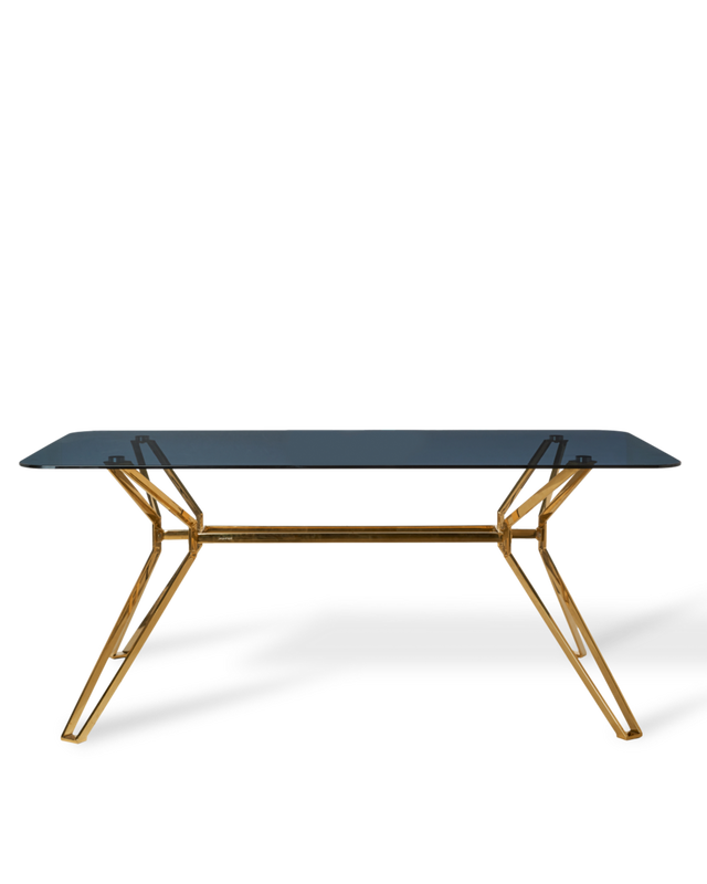 pols potten Rectangle Gold and Glass Eettafel Gold