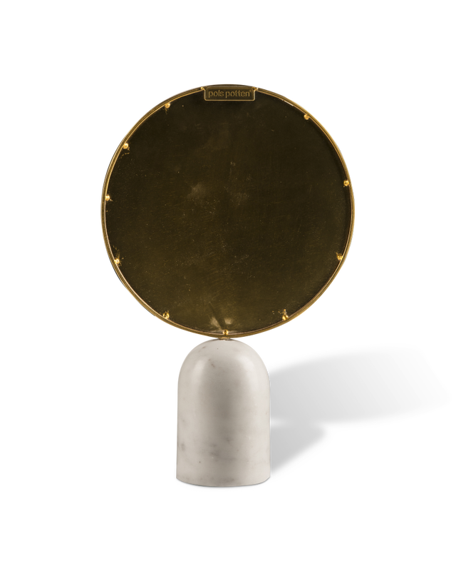 Pols Potten Ronde Spiegel Met Marmeren Voet White