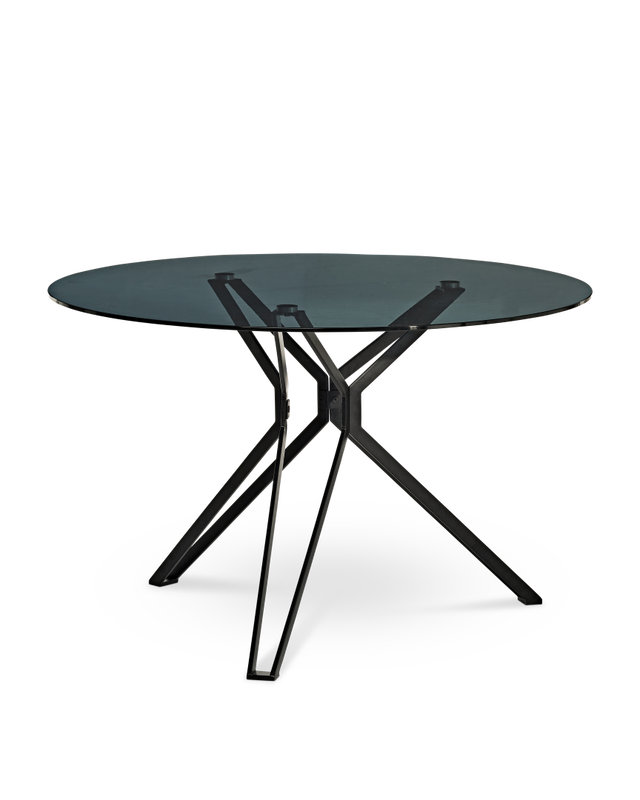 pols potten Round Gold and Glass Eettafel Black