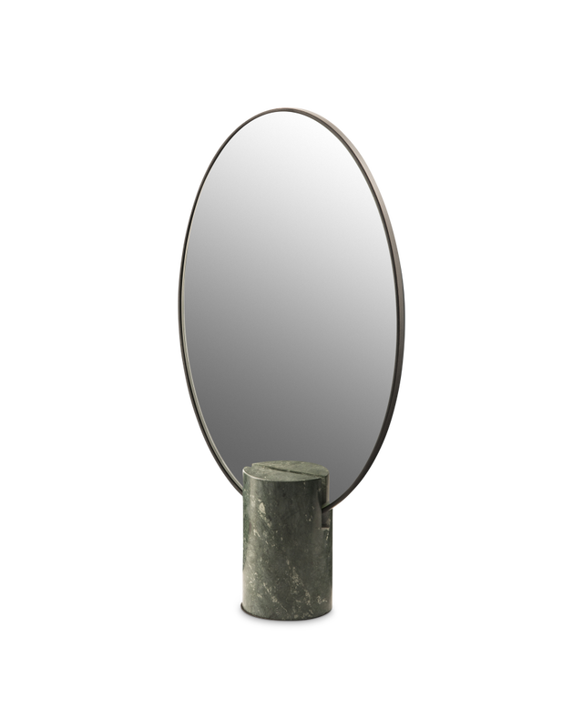 pols potten Spiegel Oval Marble Dark green