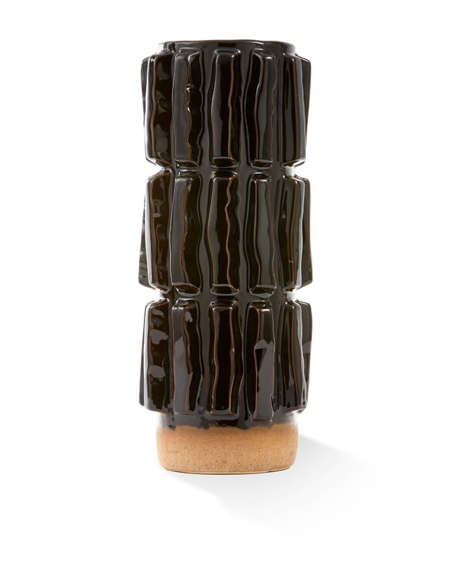 Pols Potten Structuur Vaas - L Dark Brown