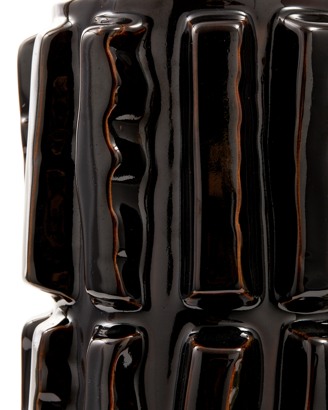 Pols Potten Structuur Vaas - L Dark Brown