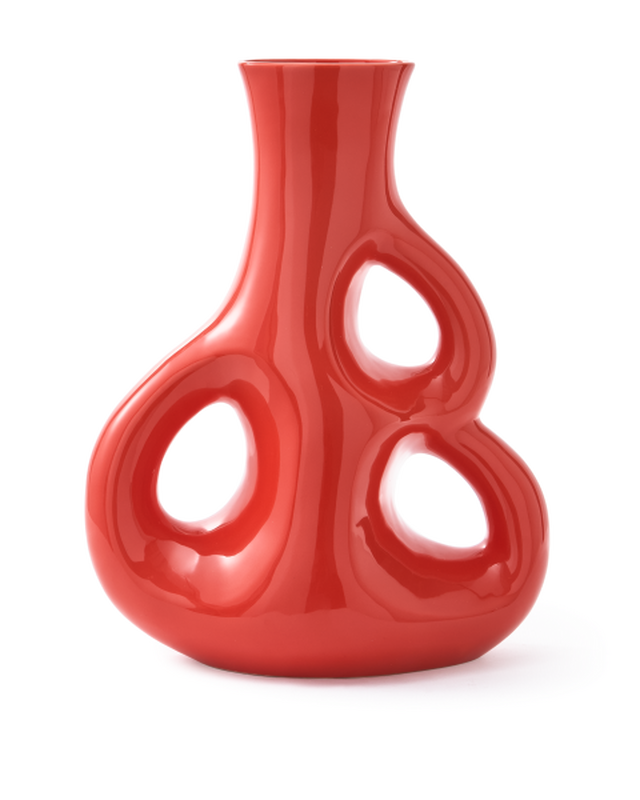 pols potten Three Ears Vaas - M Coral red