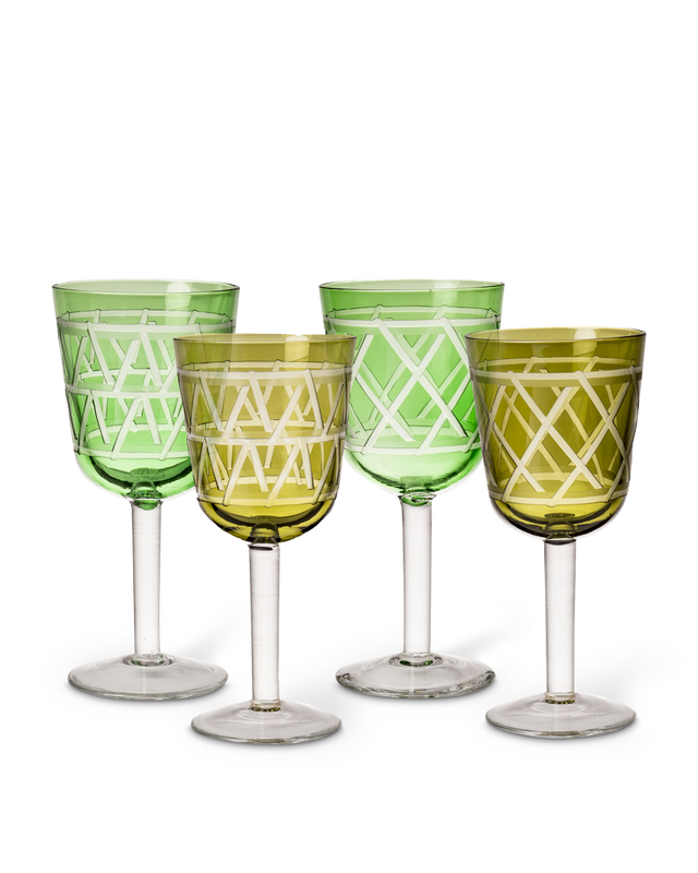 pols potten Tie Up Wijnglazen Olive green