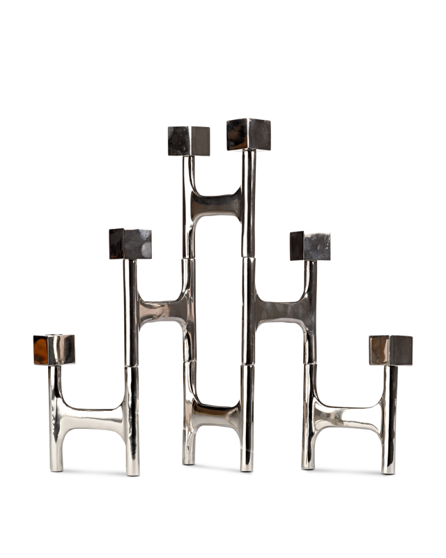 pols potten Vierkante Folding Kaarshouder Silver