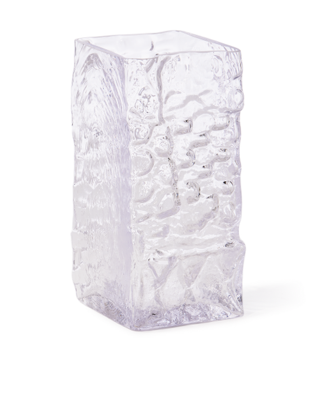 pols potten Vierkante reliëfvaas Transparant