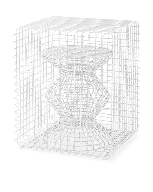 pols potten Wire Zig Zag Kruk White