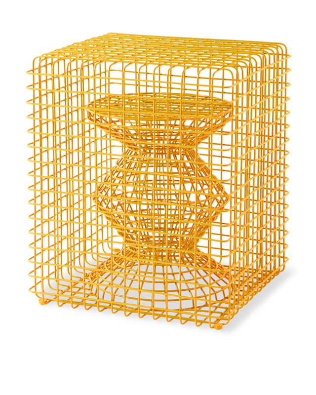 pols potten Wire Zig Zag Kruk yellow