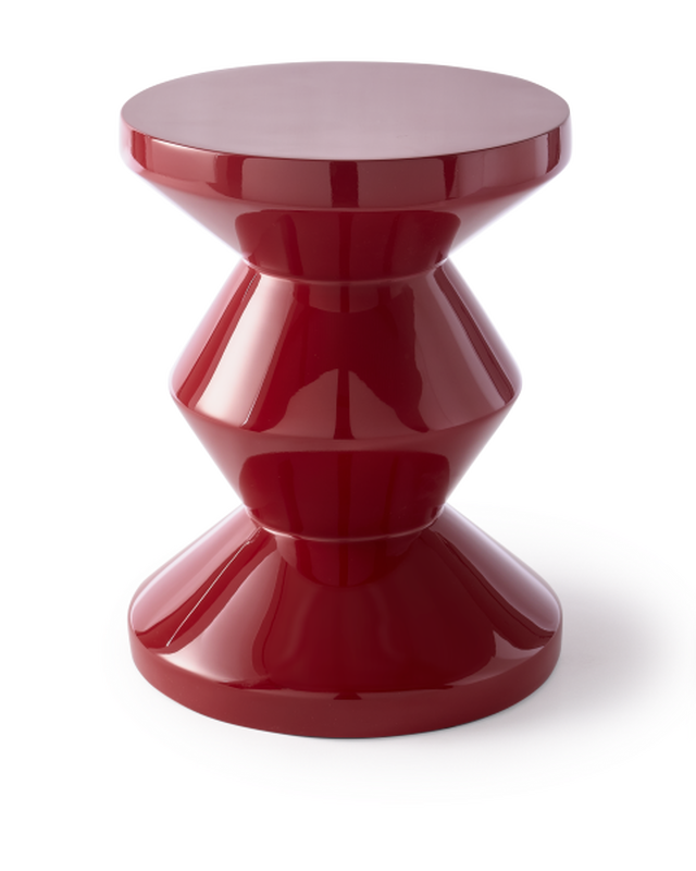 pols potten Zig Zag Kruk Burgundy red