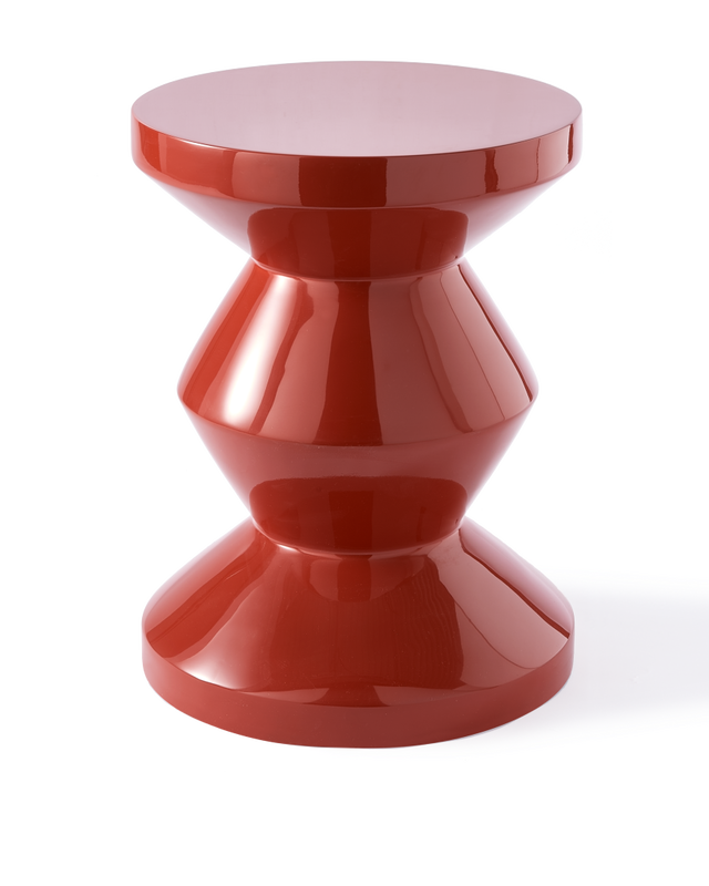 pols potten Zig Zag Kruk Coral red