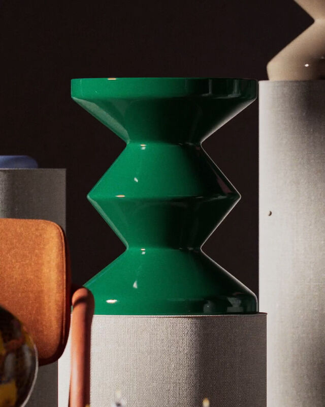 Pols Potten Zig Zag Kruk Dark Green