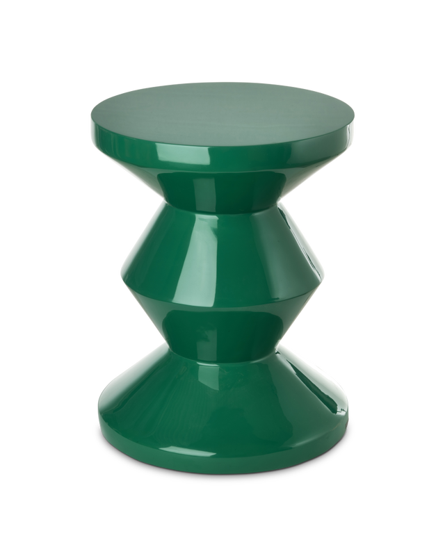 pols potten Zig Zag Kruk Dark green