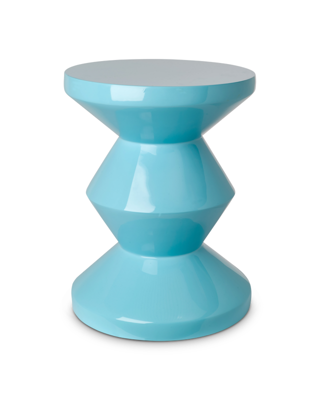 pols potten Zig Zag Kruk light blue