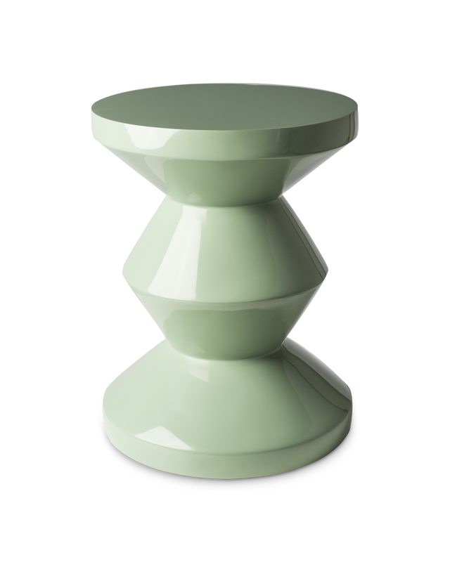 pols potten Zig Zag Kruk Olive green