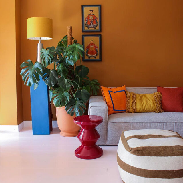 Pols Potten Zig Zag Kruk Rust Red