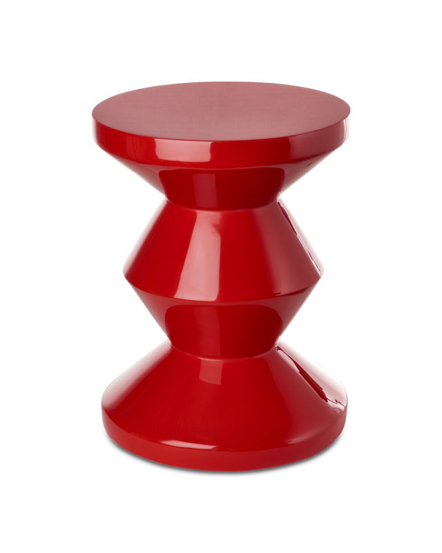 pols potten Zig Zag Kruk Rust red