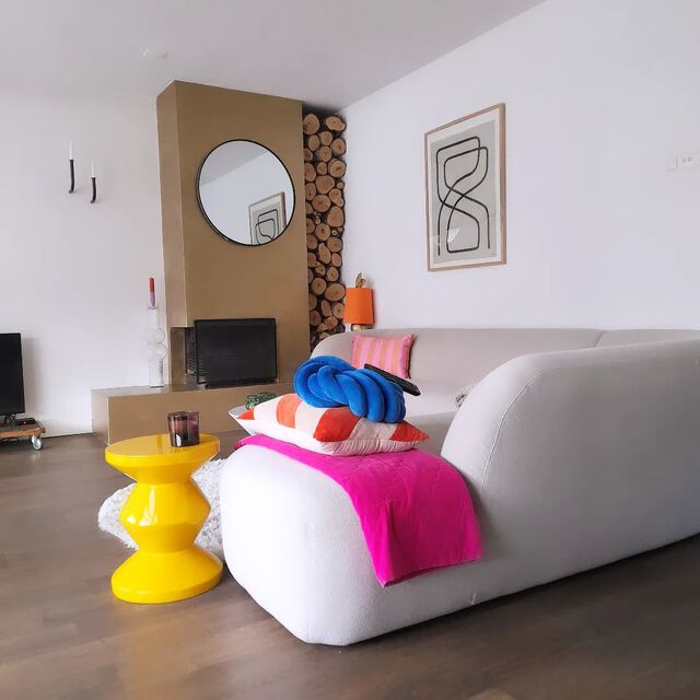 Pols Potten Zig Zag Kruk Yellow