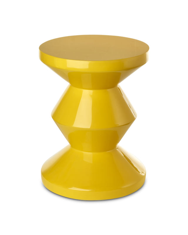 pols potten Zig Zag Kruk Yellow