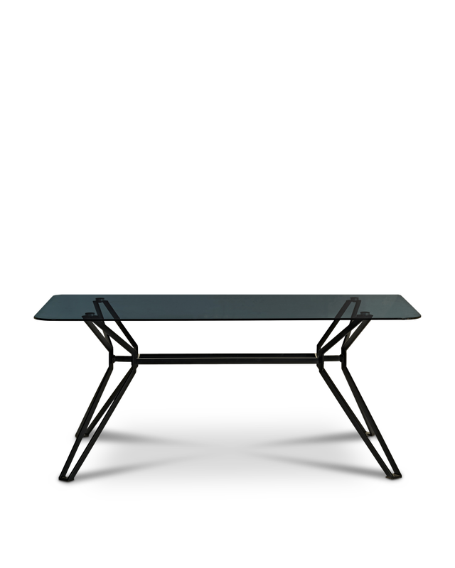 pols potten Rectangle Gold and Glass Eettafel Black