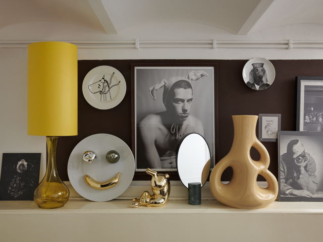 Pols Potten Ronde Spiegel Met Marmeren Voet Dark Green